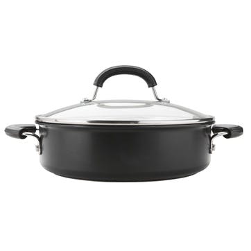 Total Anodised Non-Stick Covered Sauteuse 28cm, Black