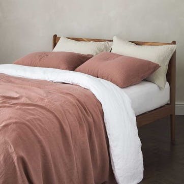 Linen Double Duvet Cover, Rust