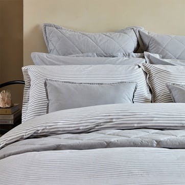 Lerwick Stripe Duvet Set Super King, Silver