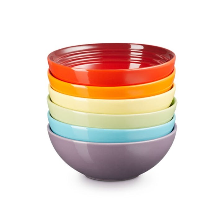 Rainbow Cereal Bowls, Set of 6