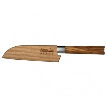 Flame Santoku Knife 12cm, Olive Wood