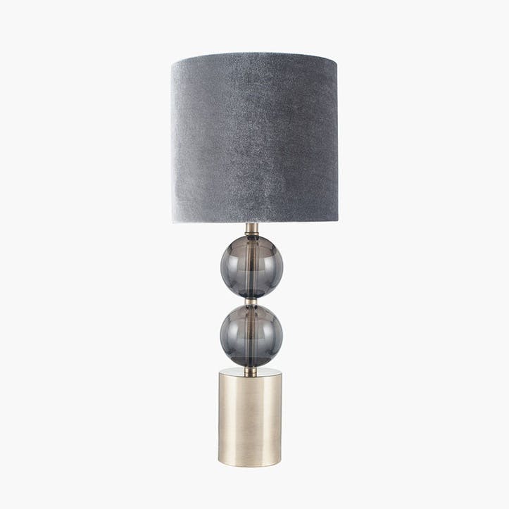 Harris Table Lamp H48.5cm, Antique Brass and Smoke