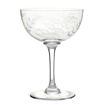 Ferns Crystal Champagne Coupes, Set of 6
