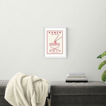 Violet Studio Ramen Framed Print 45 x 33cm, Red