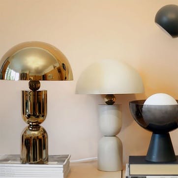 Dome Mushroom Table Lamp H39cm, Brass