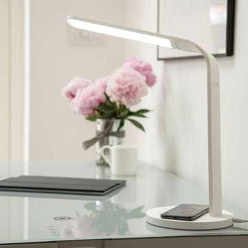 Arc Wireless Charging Desk Light, White