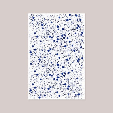 Splatter Tablecloth W165 x L270cm, Electric Blue