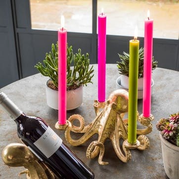 Octopus Candlestick, Gold