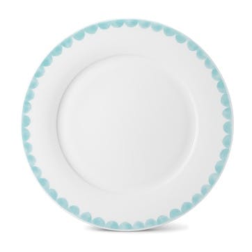 Scallop Dinner Plate D26cm, Aqua