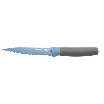 Leo, Serrated Utility Knife, 11,5cm, Blue