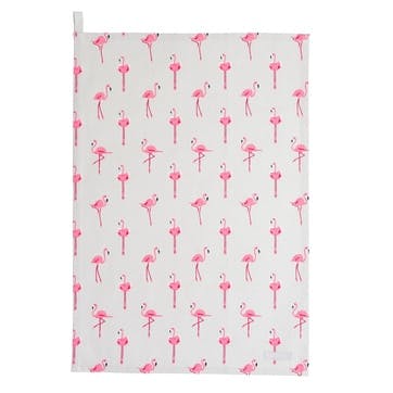 'Flamingos' Tea Towel