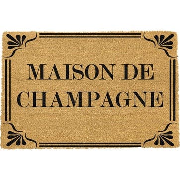 Country Home Maison De Champagne Doormat 90 x 60cm, Natural & Black