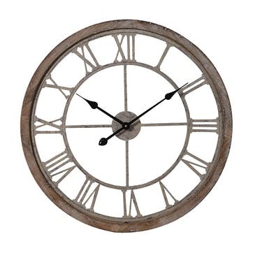 Cut-out clock, D64.5 x H5.5cm, Luna Home, wood