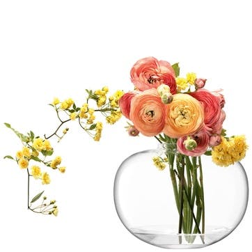Flower Curved Bouquet Vase H20cm, Clear