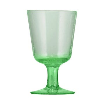 Recycled Set of 6 Wine Glasses 250ml, Malachite Green