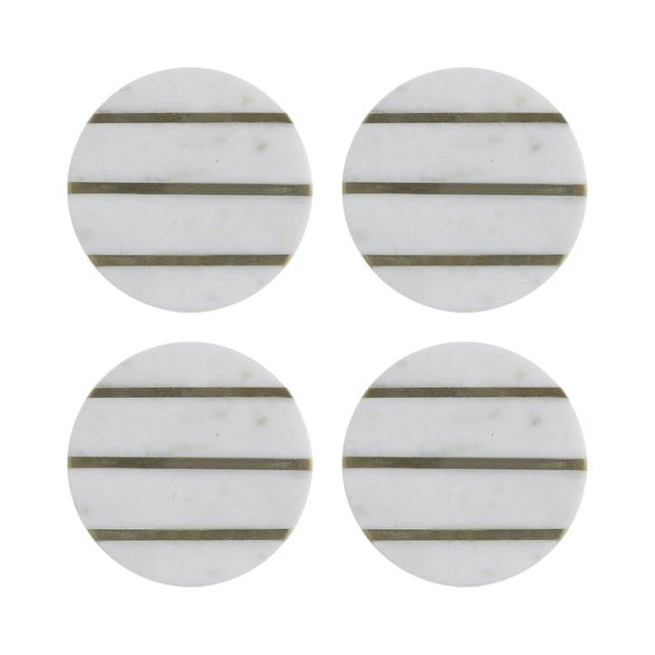 Elements Round Marble Coasters, Set of 4