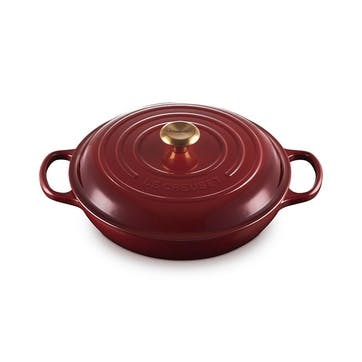 Signature Cast Iron Shallow Casserole 30cm, Garnet