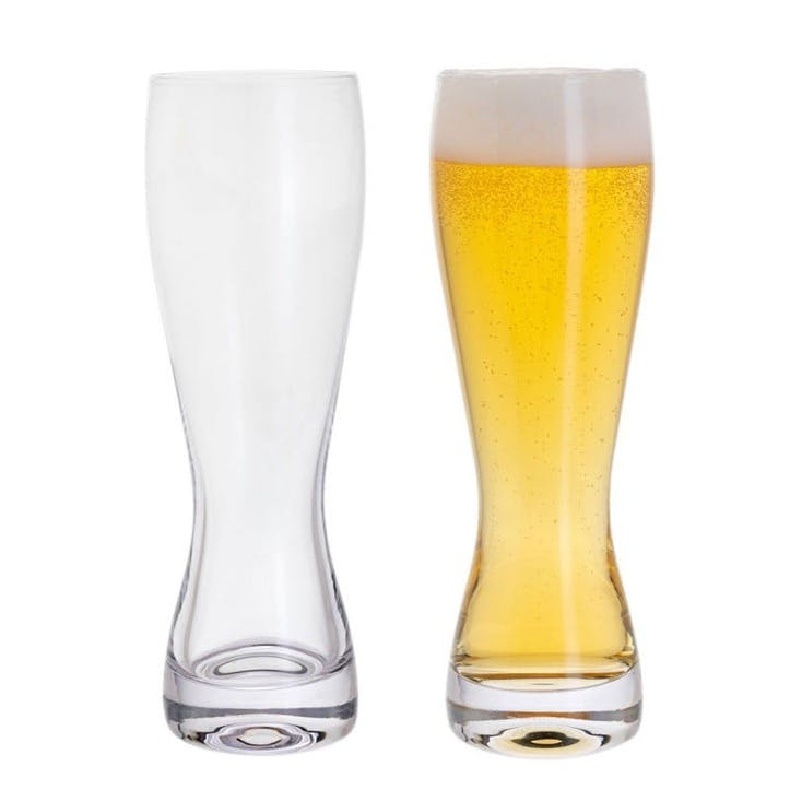 Wine and Bar Set of 2 Beer Glasses 390ml, Clear