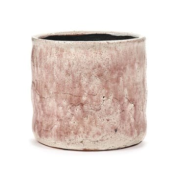 Cracquelle Flame Pot H16.5cm, Rose Pink