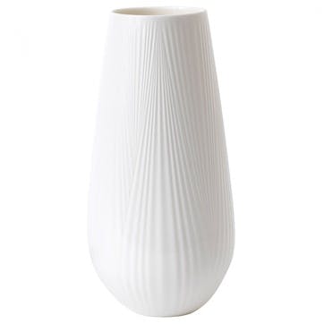 White Folia Tall Vase, 30cm