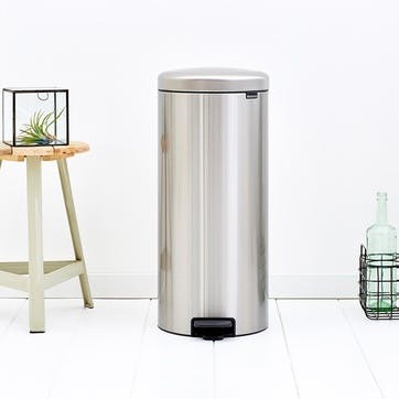 NewIcon Pedal Bin, 30L, Matt Steel Fingerprint Proof