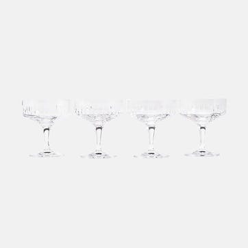 Roebling Set of 4 Champagne Coupe 197ml, Clear