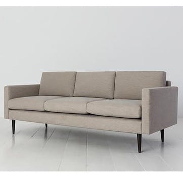 Model 01 3 Seater Linen Sofa, Pumice
