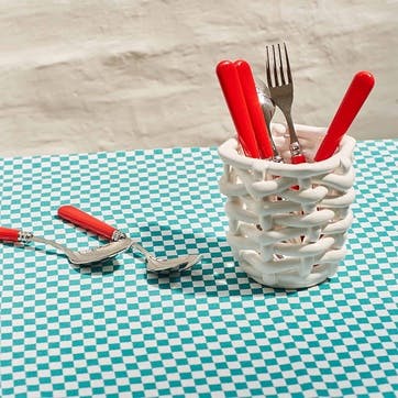 Knife and Fork Set, Classic Red