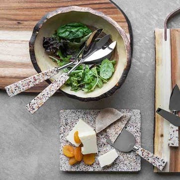 Global Explorer Terrazzo Cheese Platter with Knife 20 x 15cm, Multi
