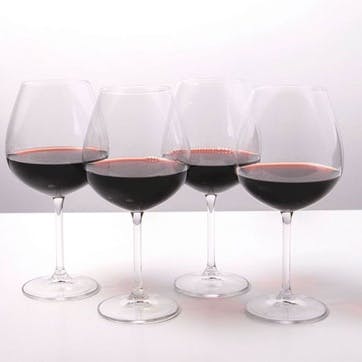Julie Set of 4 Red Wine Glasses 468ml, Clear