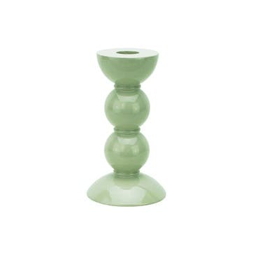 Bobbin Candlestick H14cm, Sage