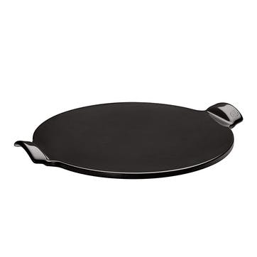 Ceramic Smooth Pizza Stone, 37cm, Black