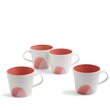 Signature 1815 Set of 4 Mugs 400ml, Coral