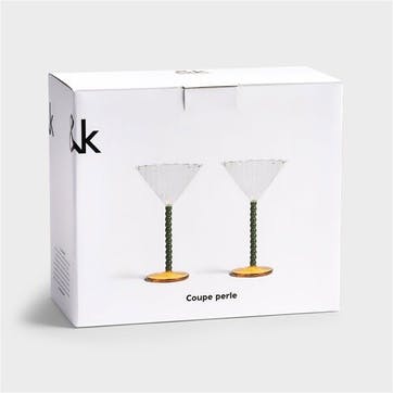 Perle set of 2 Coupes 17 x 10 cm, multi