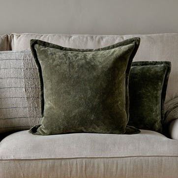 Pilani Velvet & Linen Cushion Cover 50 x 50cm, Moss