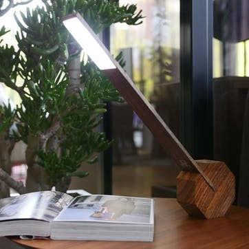 Octagon One Desk Lamp, 38cm, Walnut