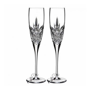 Pair of love champagne flutes, Waterford Crystal, Forever