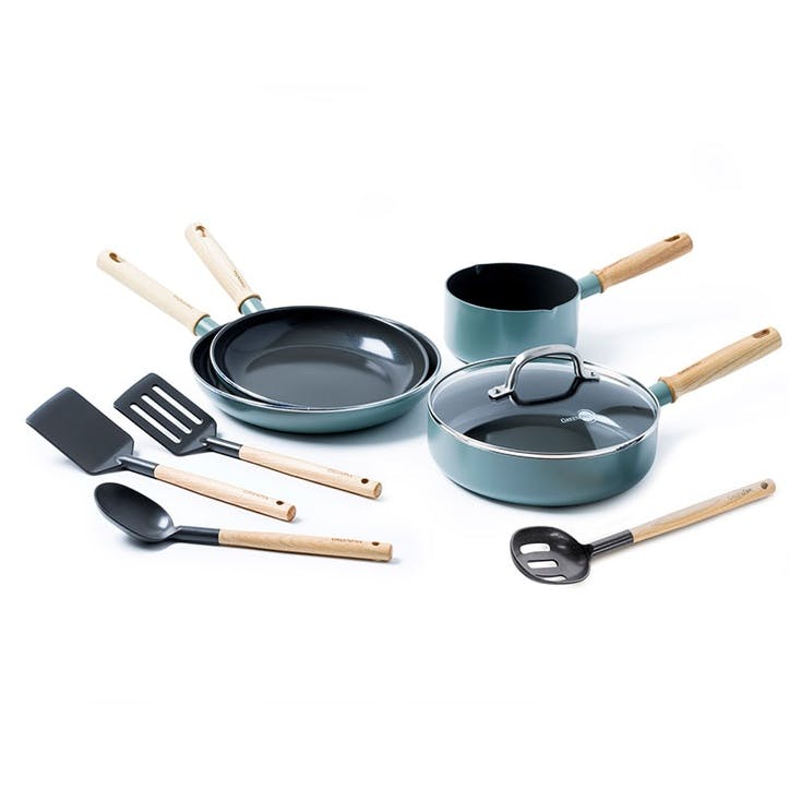 Mayflower Non-Stick 9 Piece Cookware Set, Blue