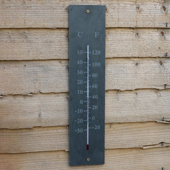 Thermometer, H45 x D1 x W10cm, Garden Trading Company, black/slate