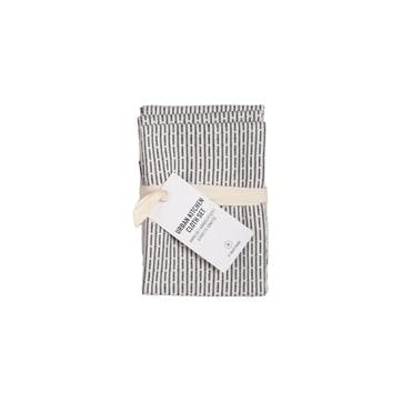 Piqué Set of 3 Kitchen Cloths 18 x 35cm, Morning Grey