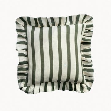Stripe Cushion Cover 45 x 45 cm, Olive & Ivory