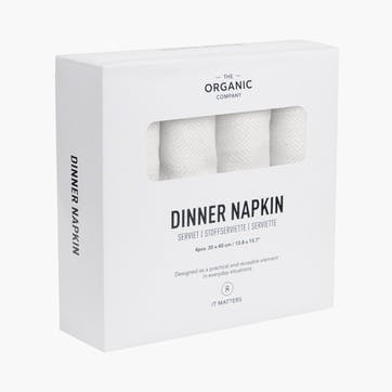 Herringbone Set of 4 Napkins 30 x 40cm, Natural White