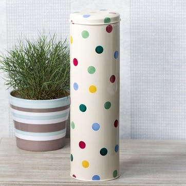 Polka Dot Extra Tall Tin 10cm x 30cm