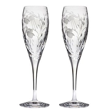 Catherine Set of 2 Champagne Flutes 170ml, Clear