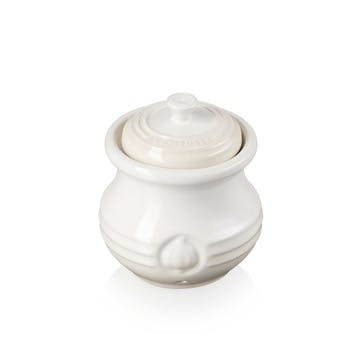 Stoneware Garlic Keeper, Meringue