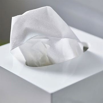 Lacquer Tissue Box Cover 13 x 13cm, White