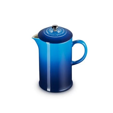 Stoneware Cafetiere with Metal Press 1L, Azure