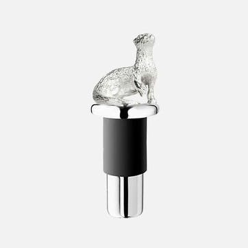 Otter Silver Plated Bottle Stopper 8.5 x 3cm, Silver