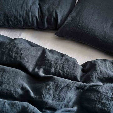 Linen Pair of Standard Pillowcases, Ink