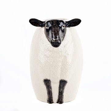 Black Faced Suffolk Sheep Flower Vase H23cm Black/White